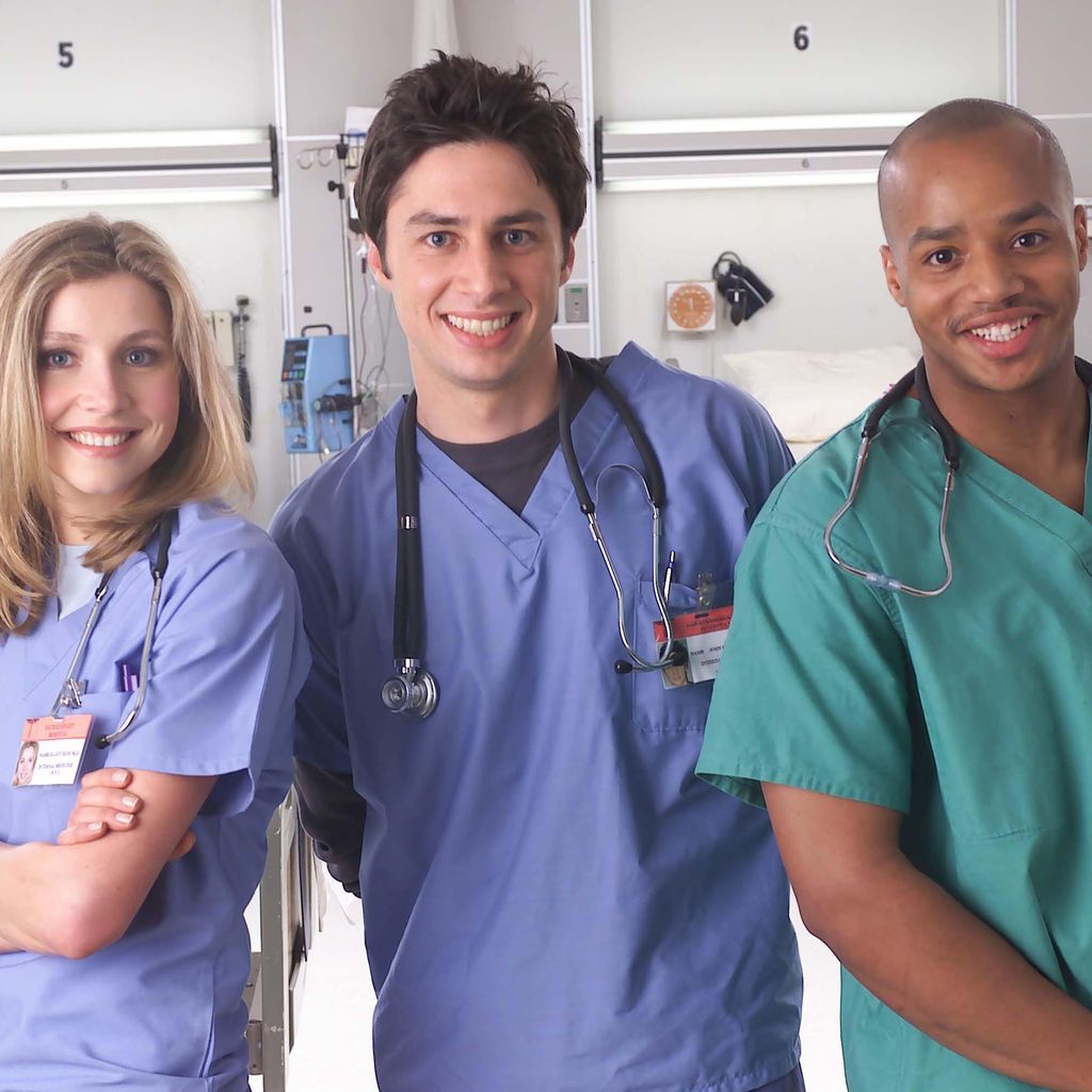 Die "Scrubs"-Hauptdarsteller Sarah Chalke, Zach Braff und Donald Faison