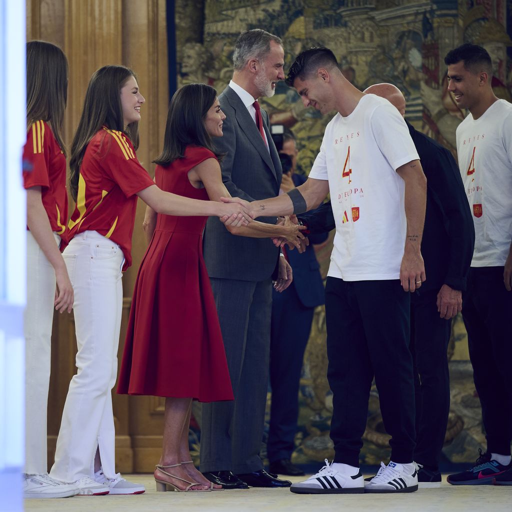 Die spanischen Royals mit ihren EM-Spielern, Madrid 2024