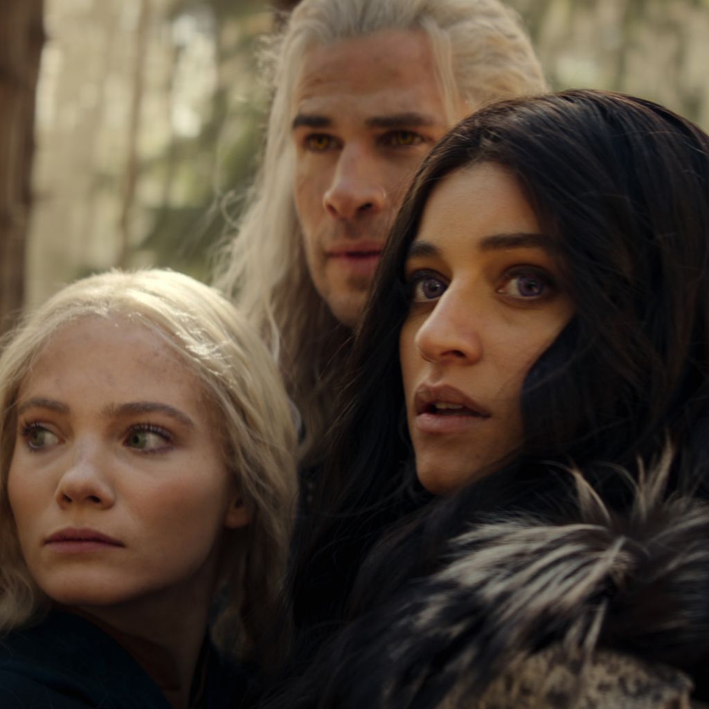 Die "The Witcher"-Figuren Ciri, Geralt und Yennefer, Staffel vier