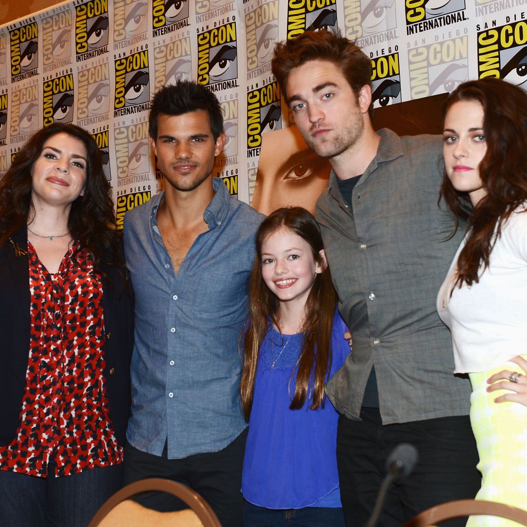 Stephenie Meyer, Taylor Lautner, Robert Pattinson, Mackenzie Foy und Kristen Stewart, 2012