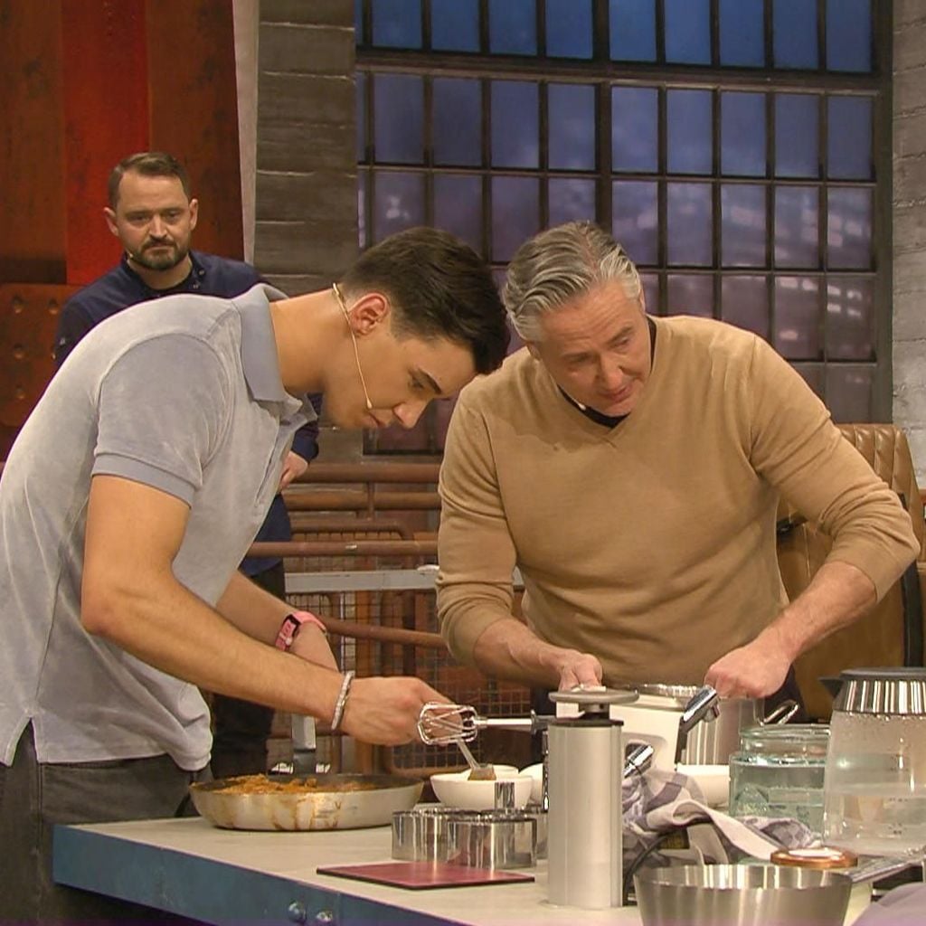 Diego, Franjo und Rocco Pooth bei "Grill den Henssler"