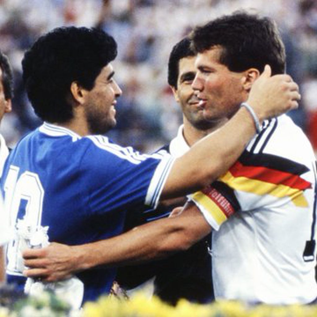 Diego Maradona und  Lothar Matthäus