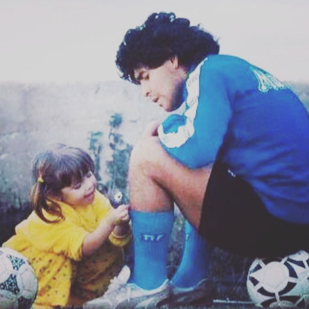 Diego Maradona und seine Tochter Dalma in jüngeren Jahren