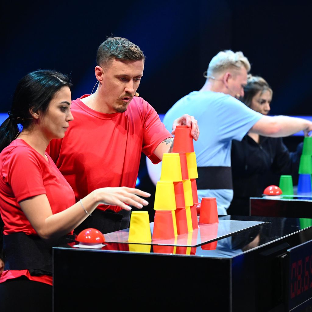 Dilara und Max Kruse und Knossi und Lia bei "Schlag den Star"