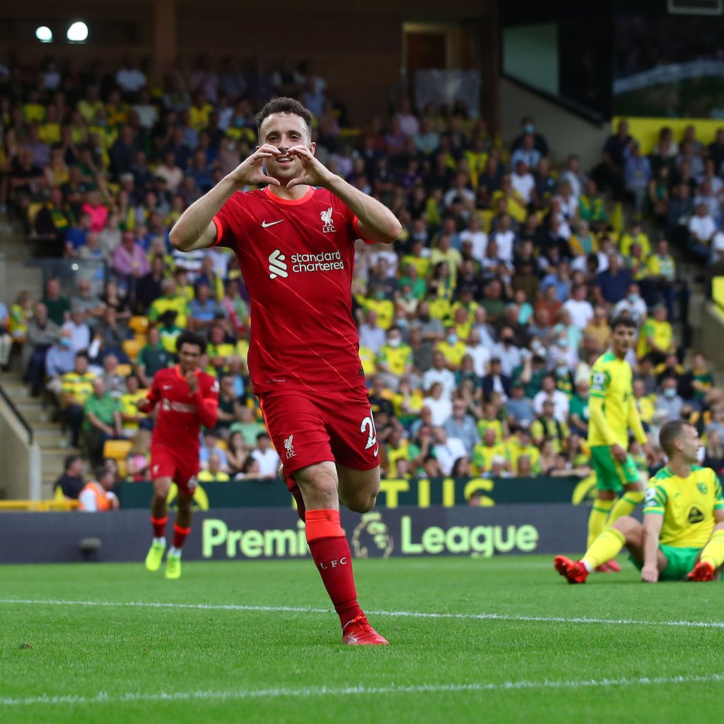 Diogo Jota (†28) beim Premier League Spiel Liverpool gegen Norwich City im Jahr 2021