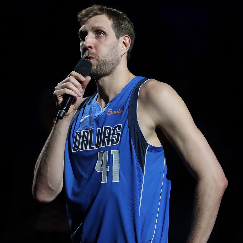 Dirk Nowitzki bei seinem letzten Mavs-Heimspiel im April 2019