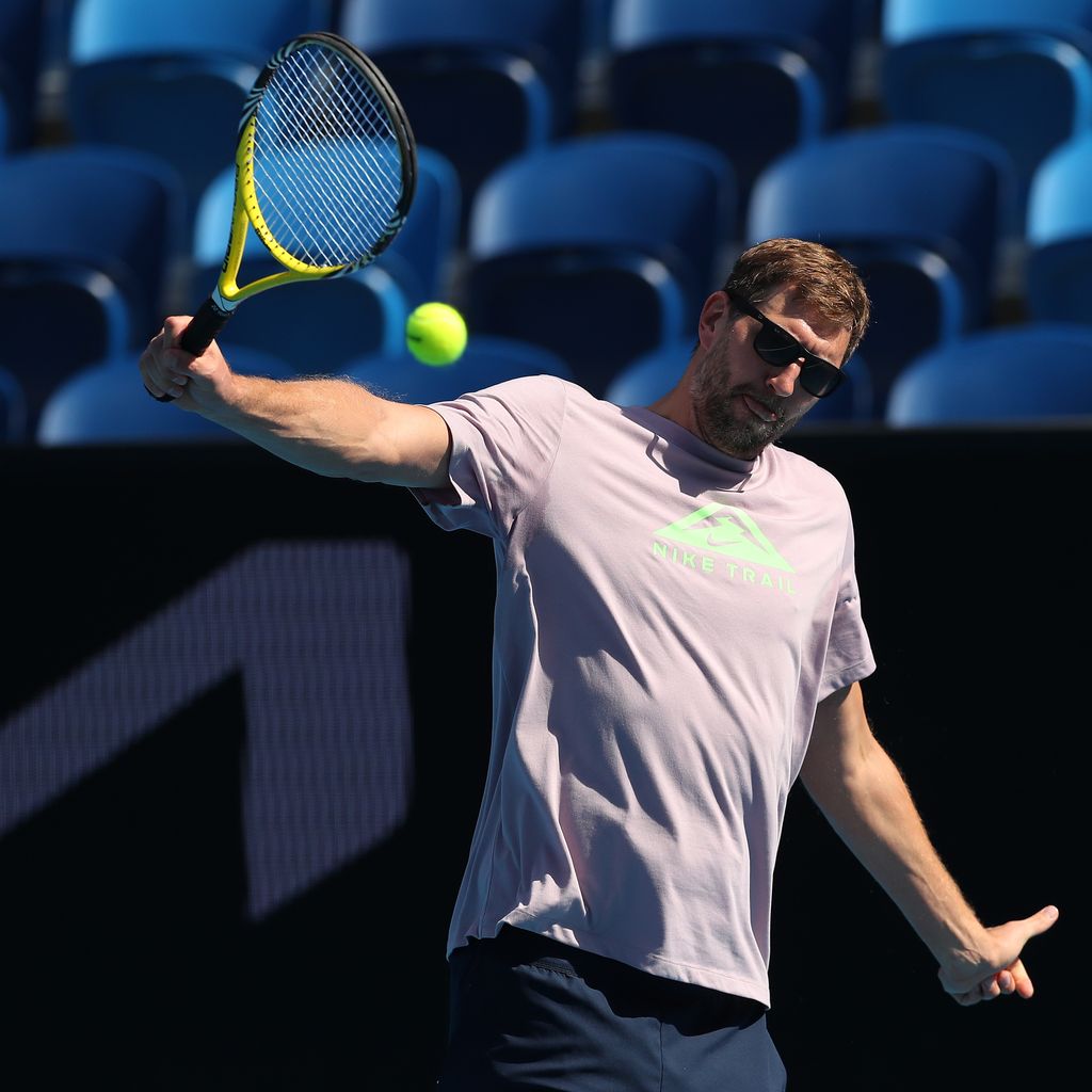 Dirk Nowitzki beim Match gegen Alexander Zverev