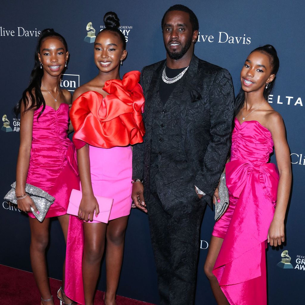 P. Diddy mit seinen Töchtern D'Lila Star, Chance und Jessie James Combs im März 2024