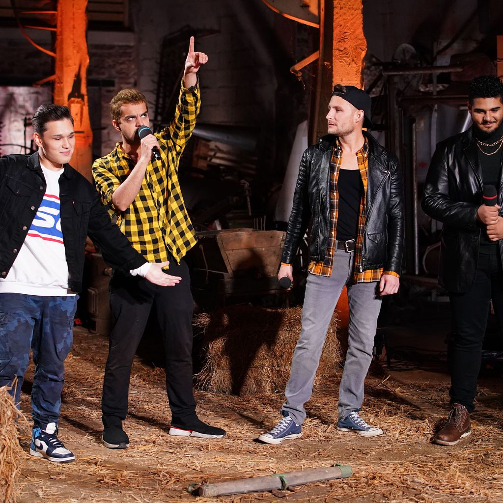 Dominic Möws, Shada Ali, Jan Böckmann und Starian Dwayne McCoy bei DSDS 2021