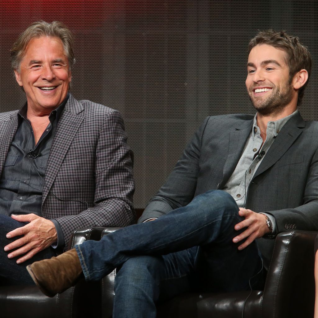 Don Johnson und Chace Crawford bei einer Pressekonferenz für "Blood & Oil"