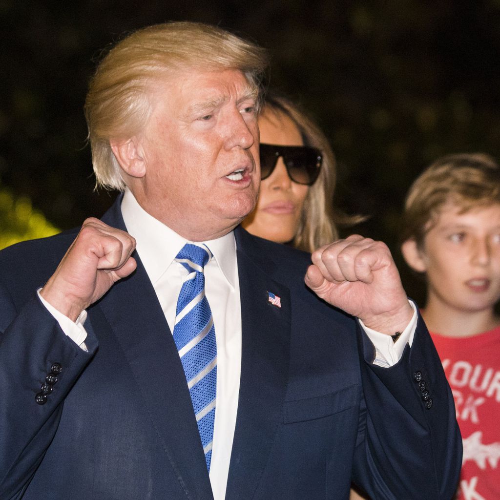 US-Präsident Donald Trump mit Frau Melania und Sohn Barron in Washington