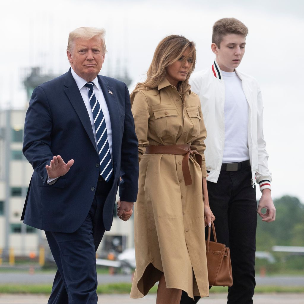 Donald Trump, Melania Trump und ihr Sohn Barron, 2020
