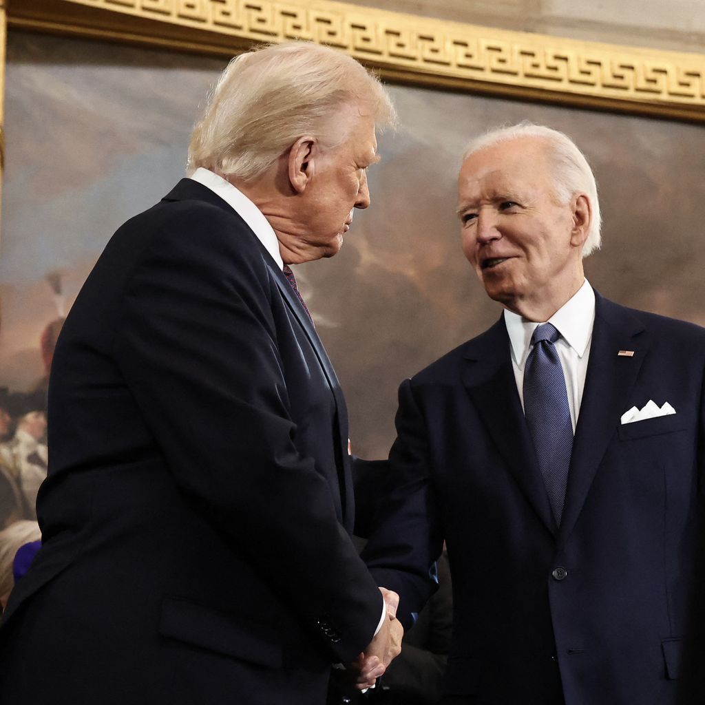 Donald Trump und Joe Biden bei der Amtseinführung des Präsidenten der USA, 20. Januar 2025