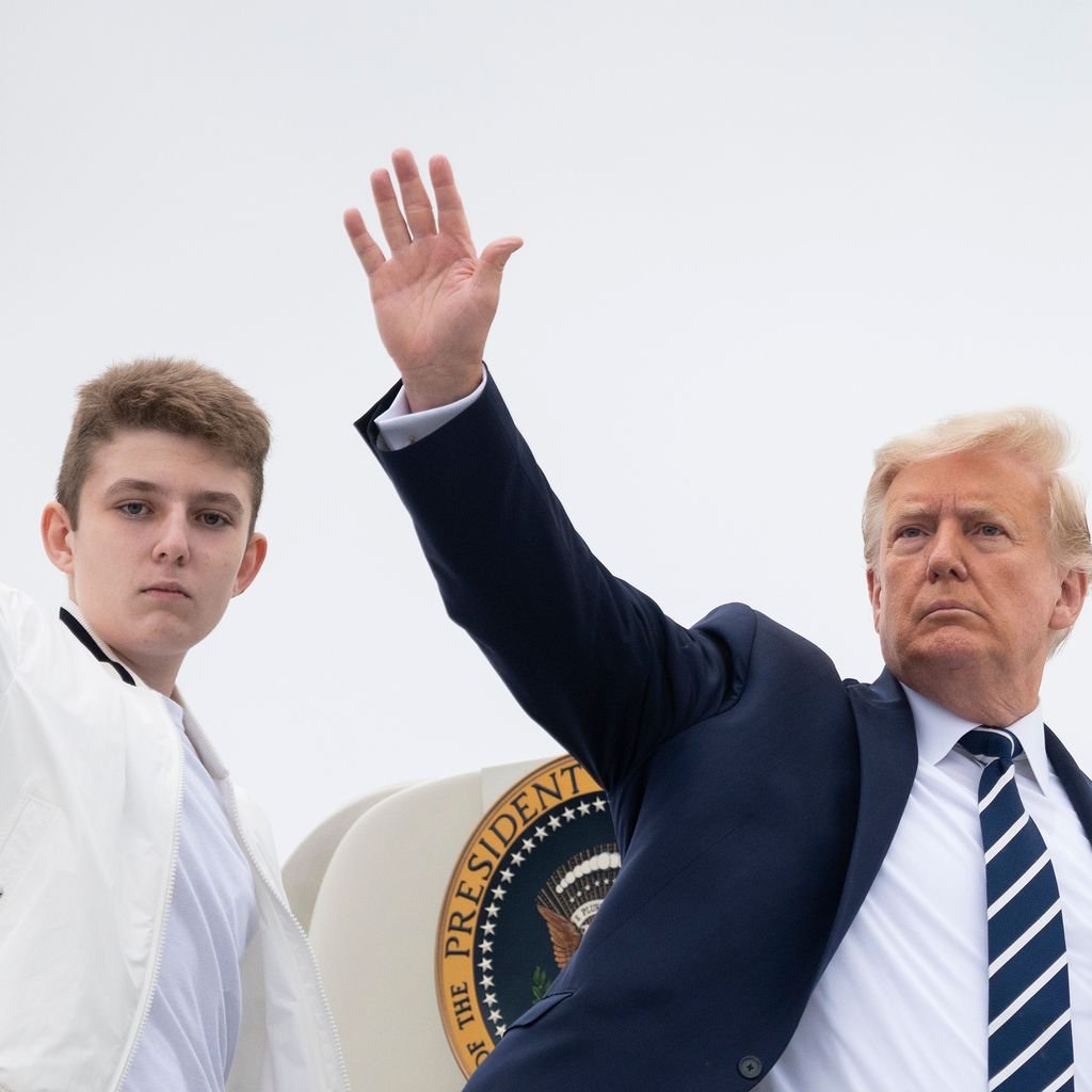Donald Trump und sein Sohn Barron im August 2020