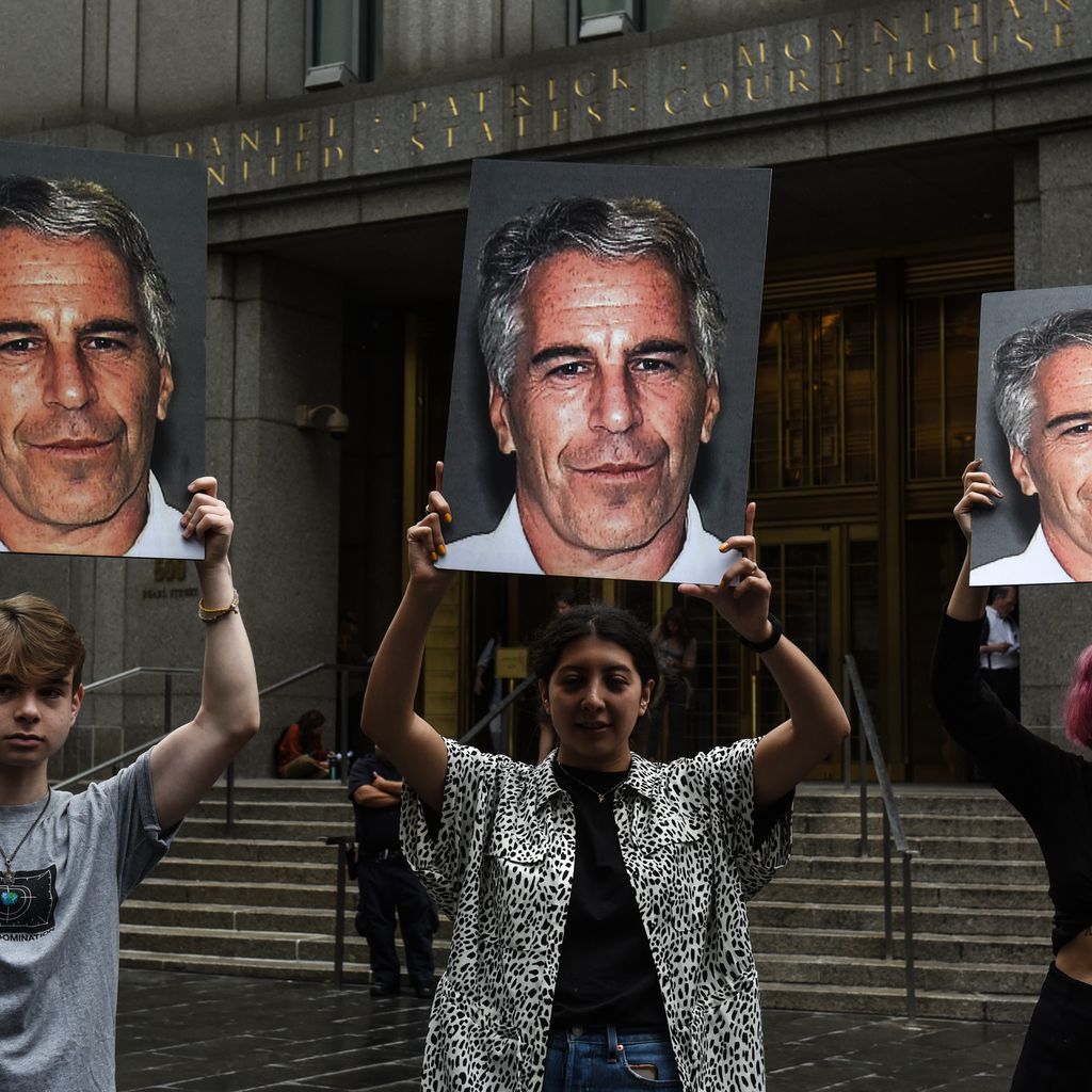 Ein Protest bei dem Prozess von Jeffrey Epstein in NYC im Juli 2019