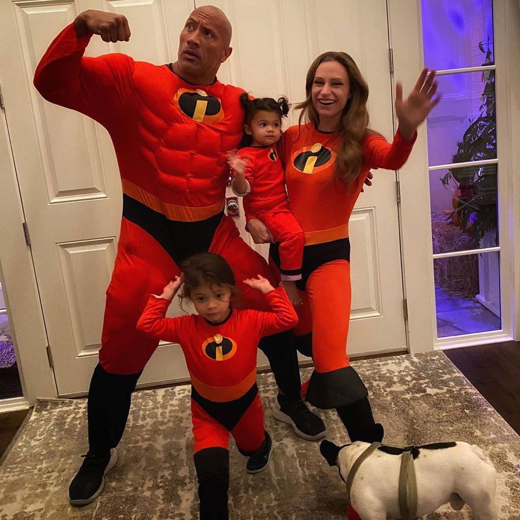 Dwayne Johnson, Lauren Hashian und ihre Töchter Tia und Jasmine
