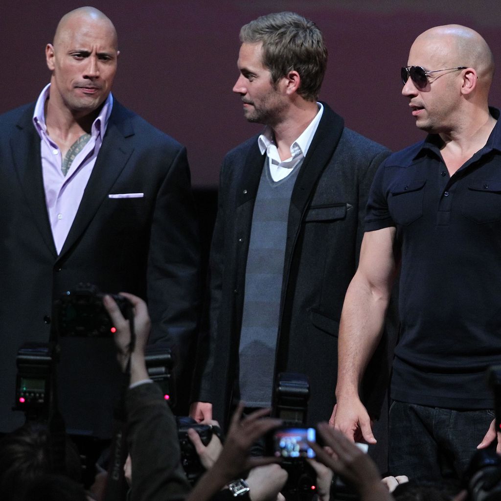 Dwayne Johnson, Paul Walker und Vin Diesel, 2011