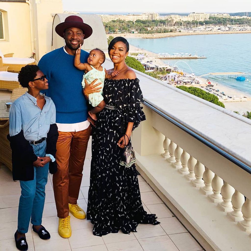 Dwayne Wade und Gabrielle Union mit ihren Kindern Kaavia und Zion