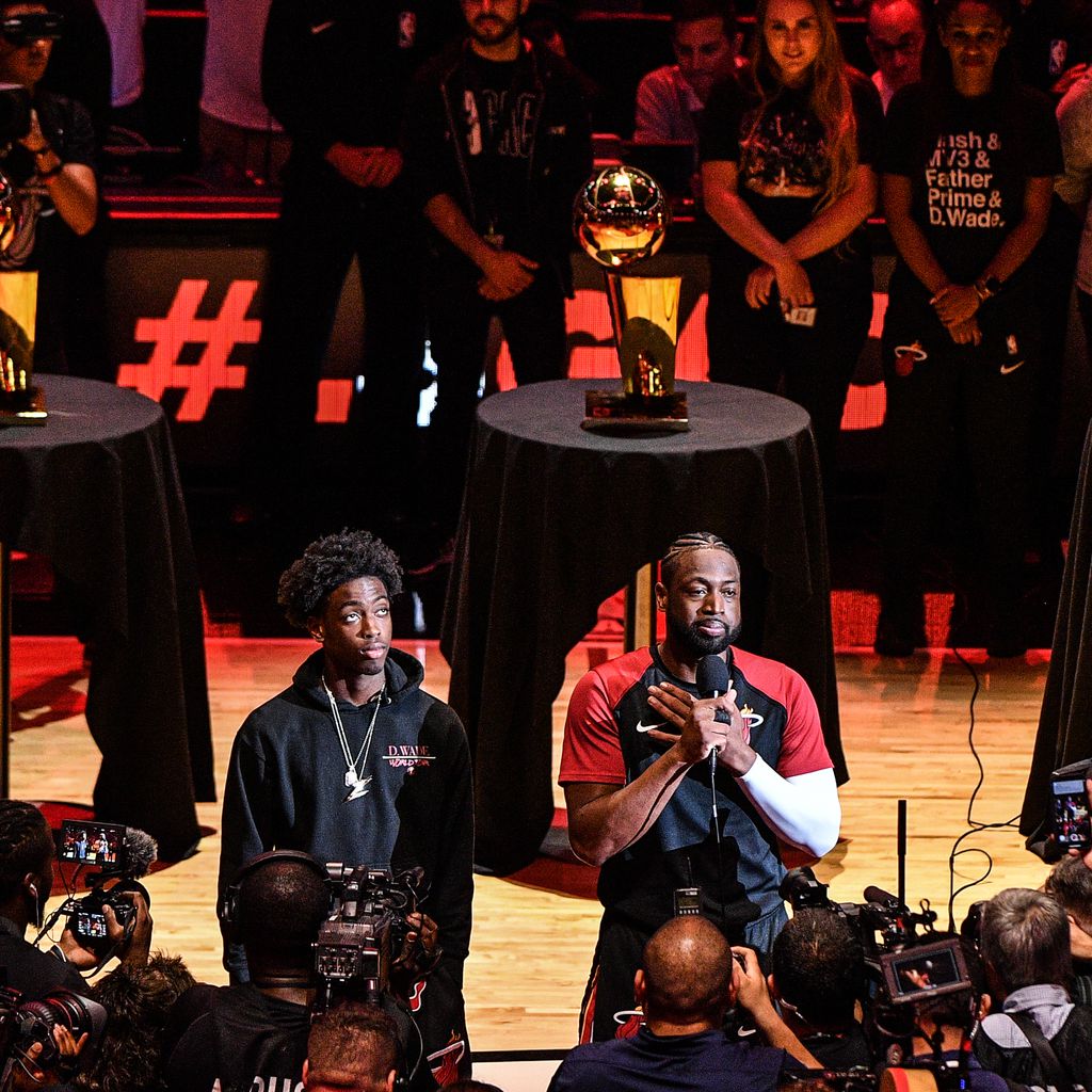 Dwyane Wade (r.) mit seinem Sohn Zaire Blessing Dwyane Wade