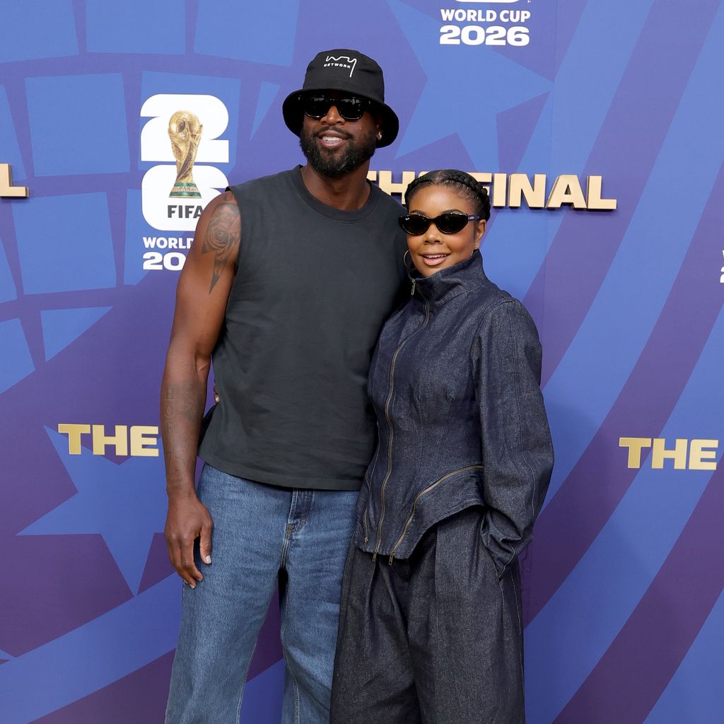 Bei der WM 2026 im New York New Jersey Stadium: Dwyane Wade und Gabrielle Union vor dem Finale Spanien gegen Argentinien