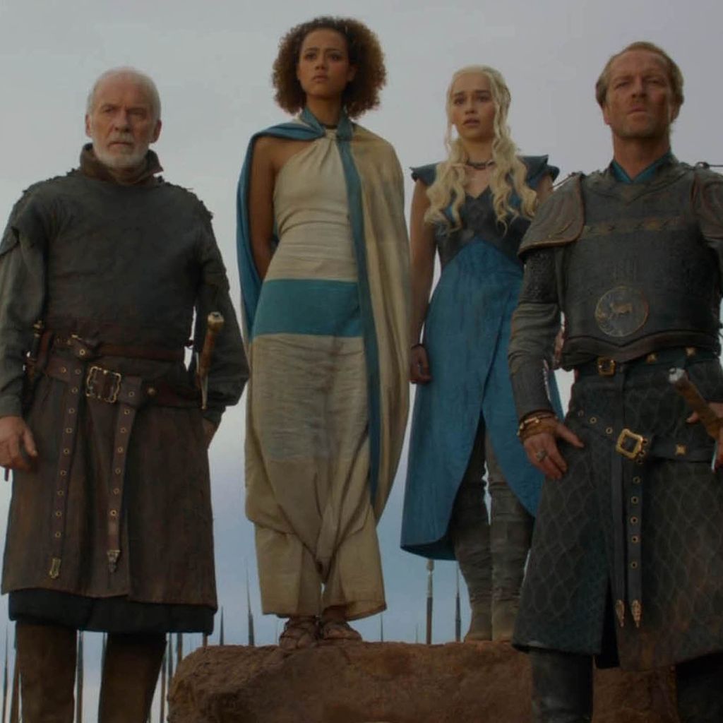 Emilia Clarke, Nathalie Emmanuel und Ed Skrein