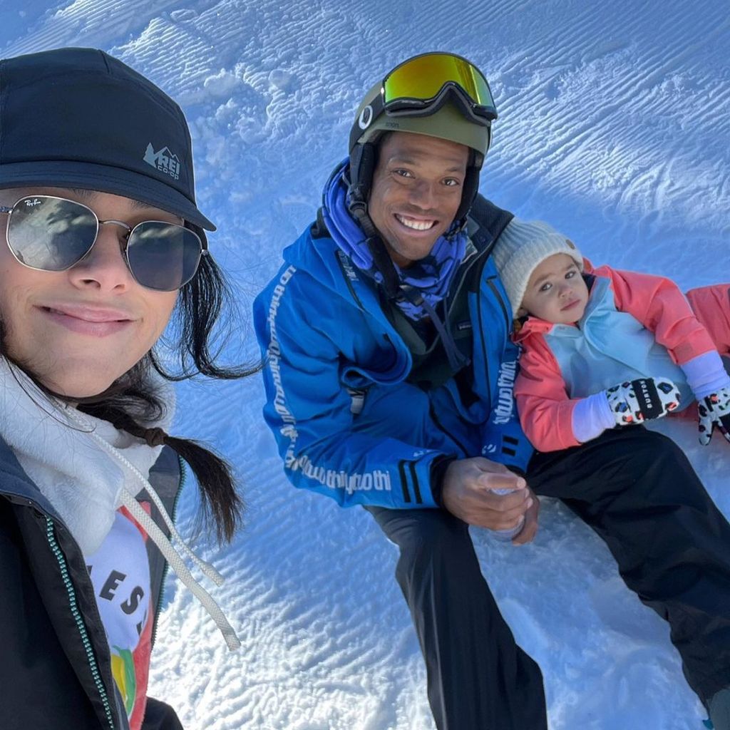 Eddie Murphys Sohn Myles mit seiner Partnerin Carly und ihrer gemeinsamen Tochter Evie