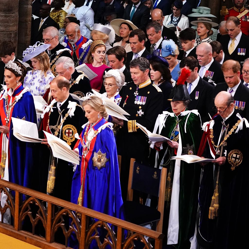 Ein Teil der royalen Familie bei der Krönung von König Charles, Mai 2023