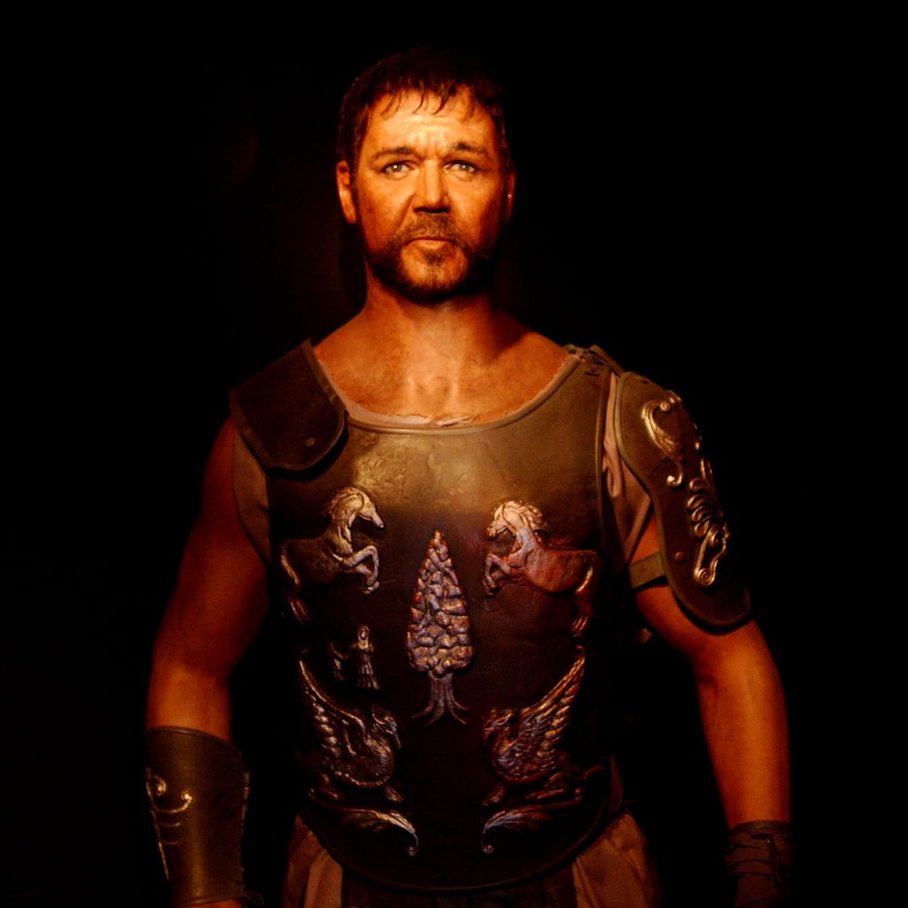 Wachsfigur von Russell Crowe aus dem Film "Gladiator"