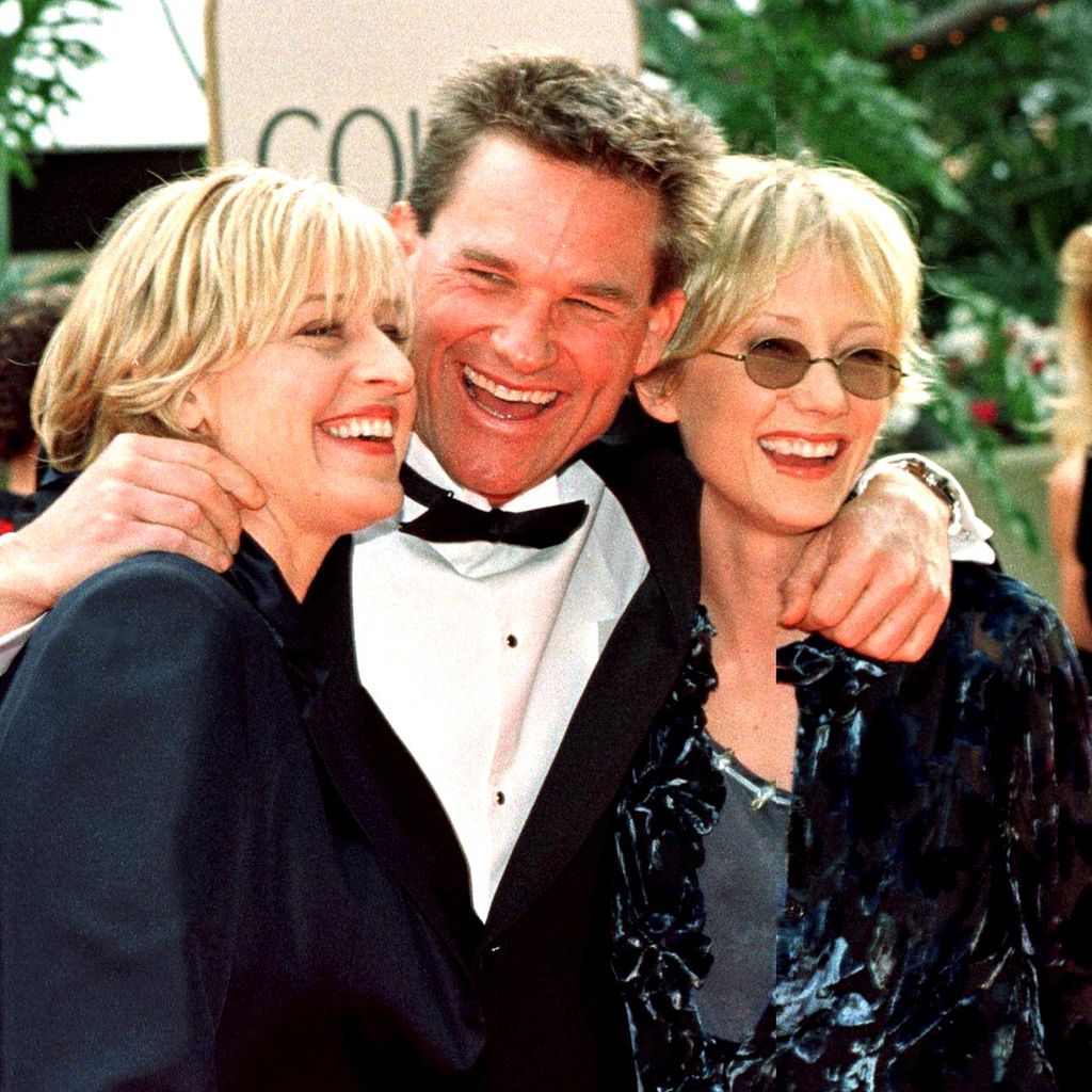 Ellen DeGeneres, Kurt Russell und Anne Heche bei den Golden Globes 1998