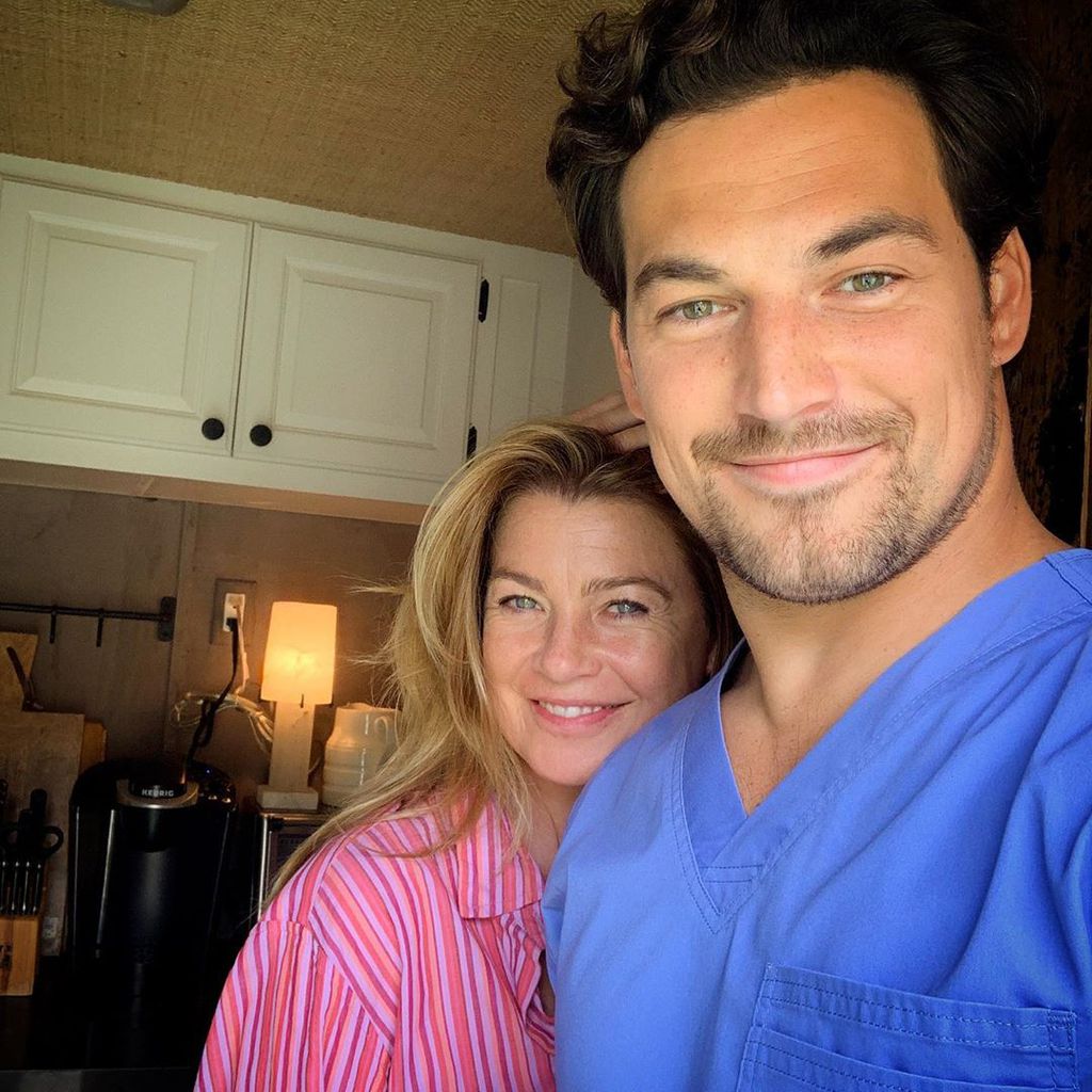 Ellen Pompeo und Giacomo Gianniotti am Set von "Grey's Anatomy" 2019