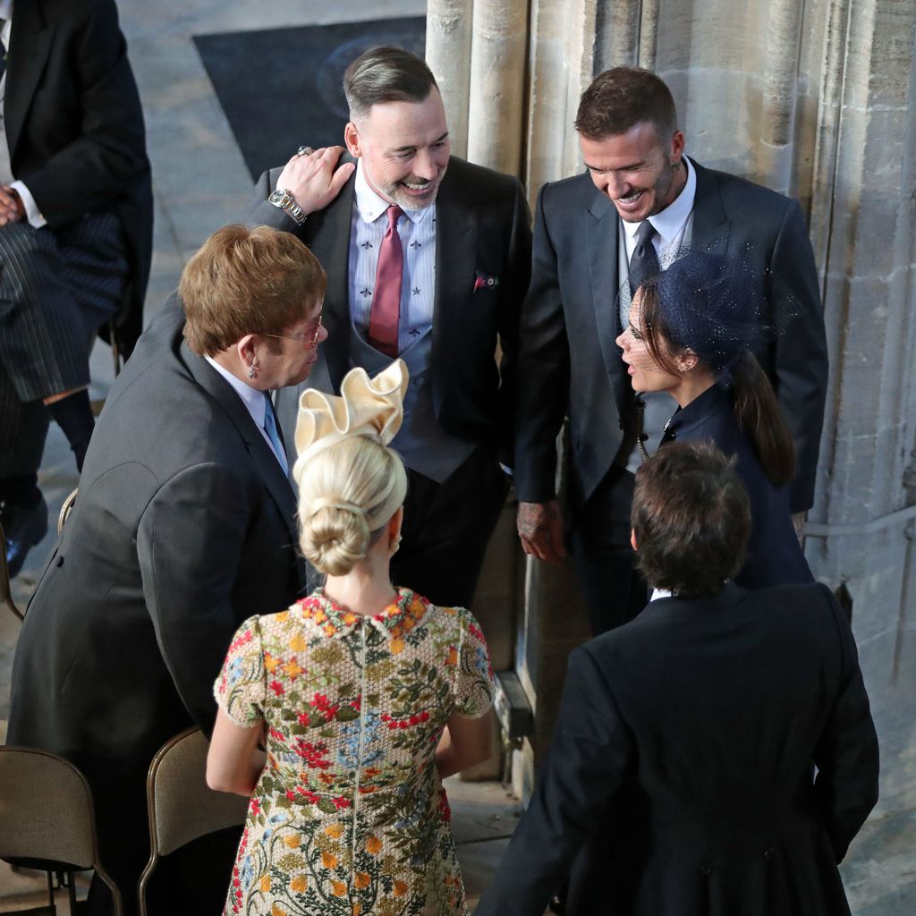 Elton John, David Furnish, David & Victoria Beckham, James Blunt & Sofia Wellesley
