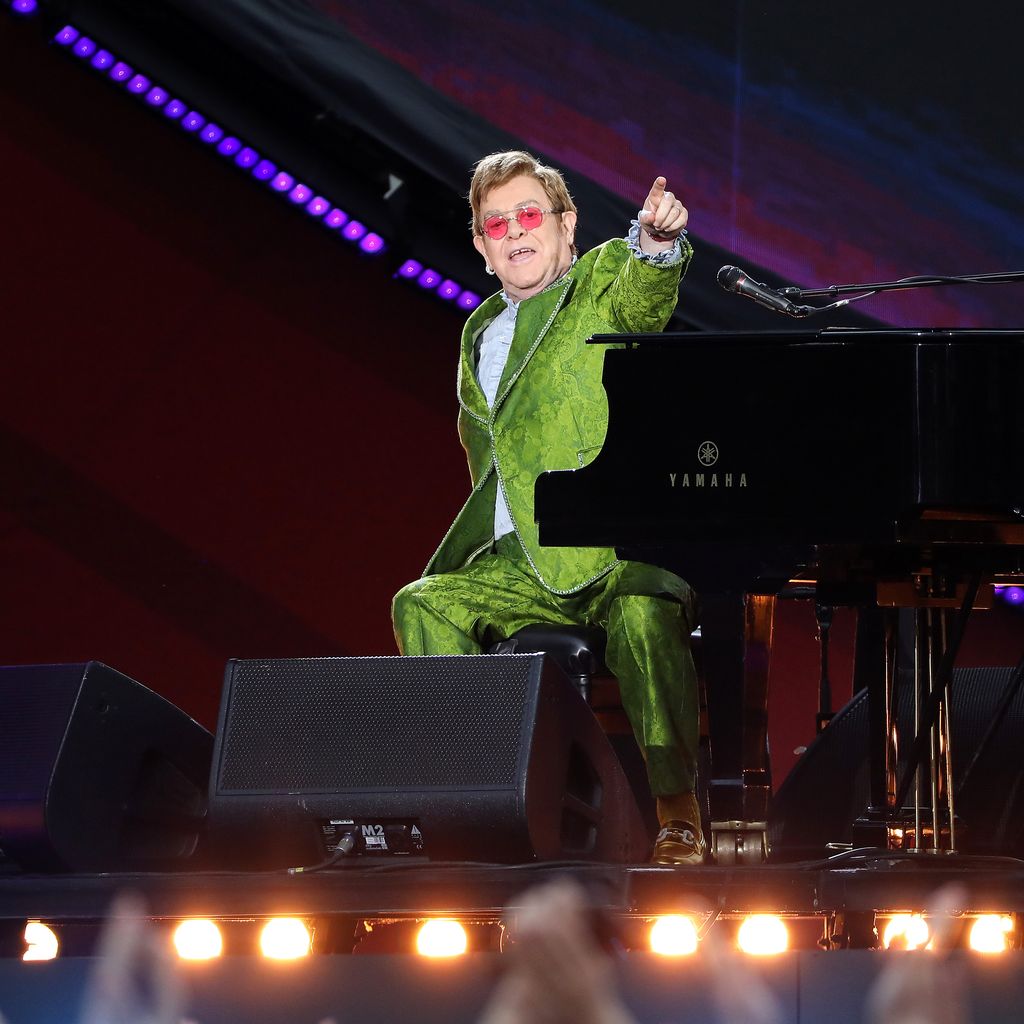 Elton John auf der Bühne im Rahmen des Global-Citizen-Live-Konzerts