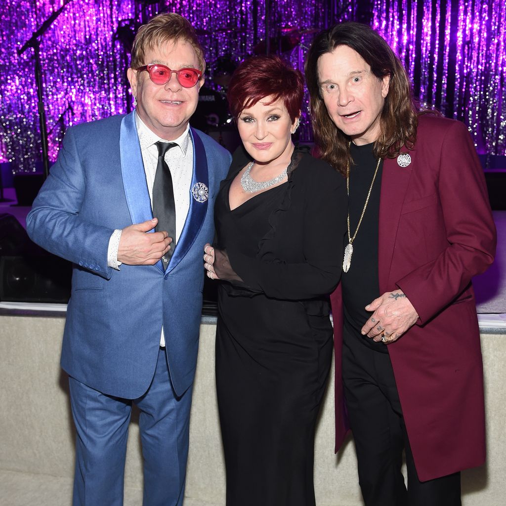 Elton John mit Sharon und Ozzy Osbourne, Februar 2015