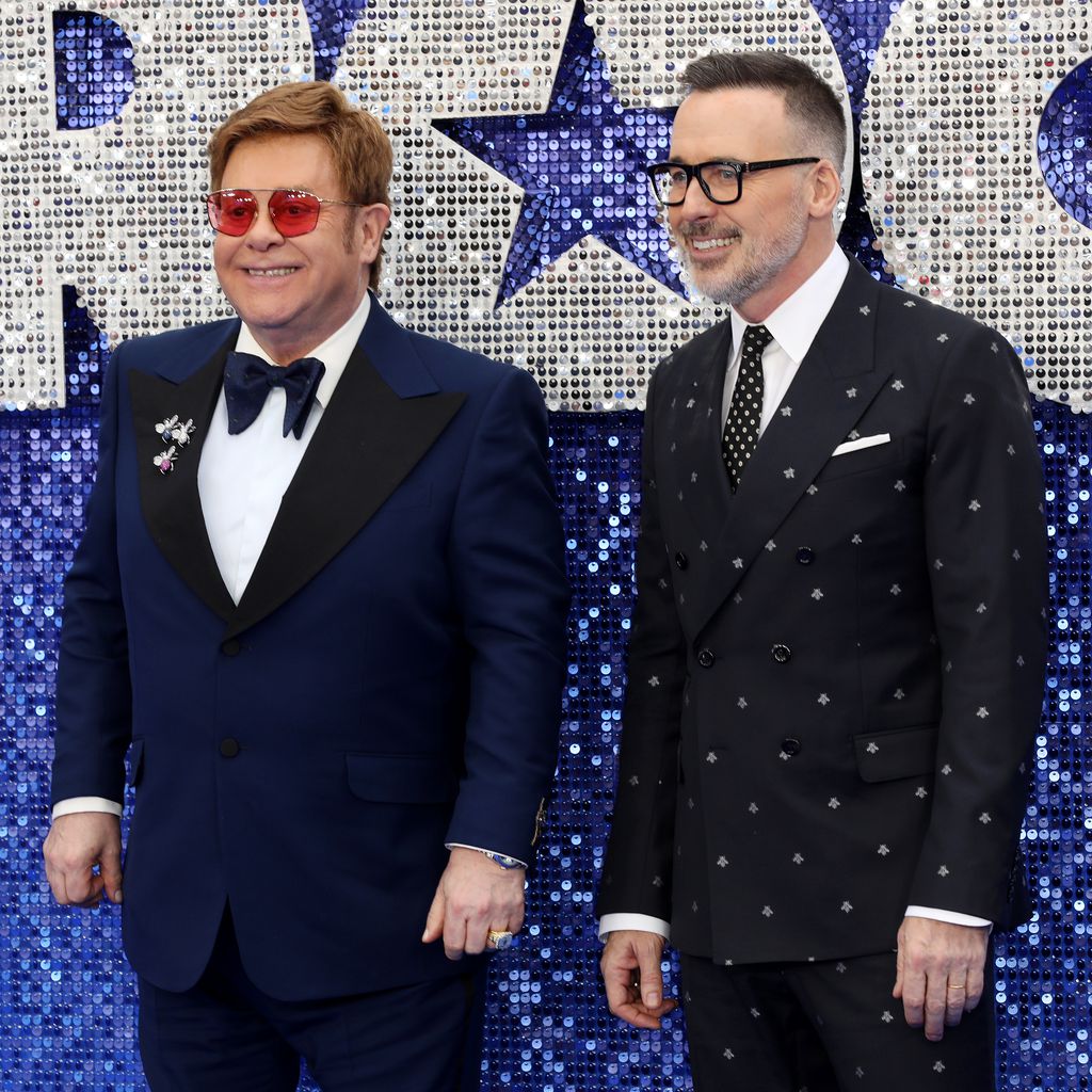 Elton John und David Furnish bei der "Rocketman"-Premiere in London im Mai 2019