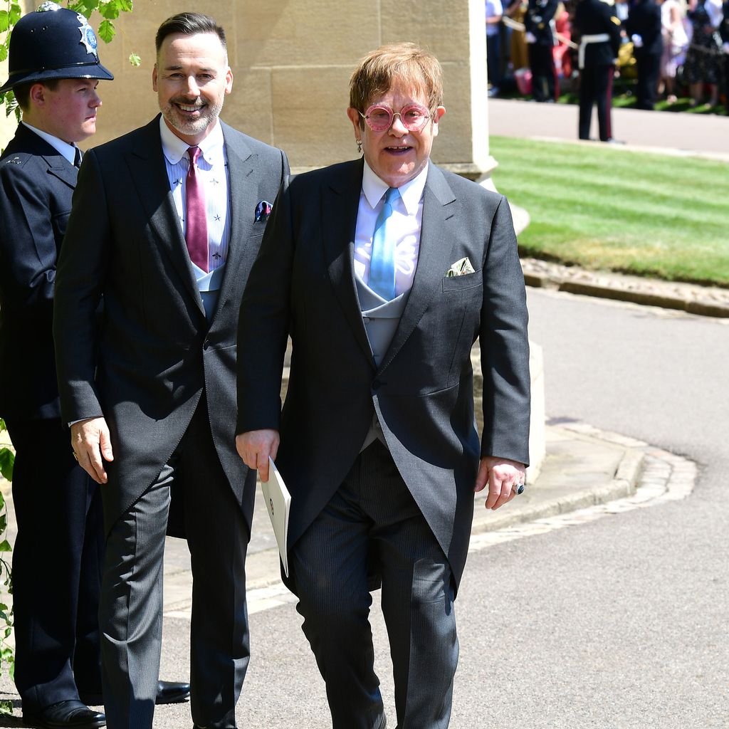 David Furnish und Elton John bei der Hochzeit von Prinz Harry und Herzogin Meghan