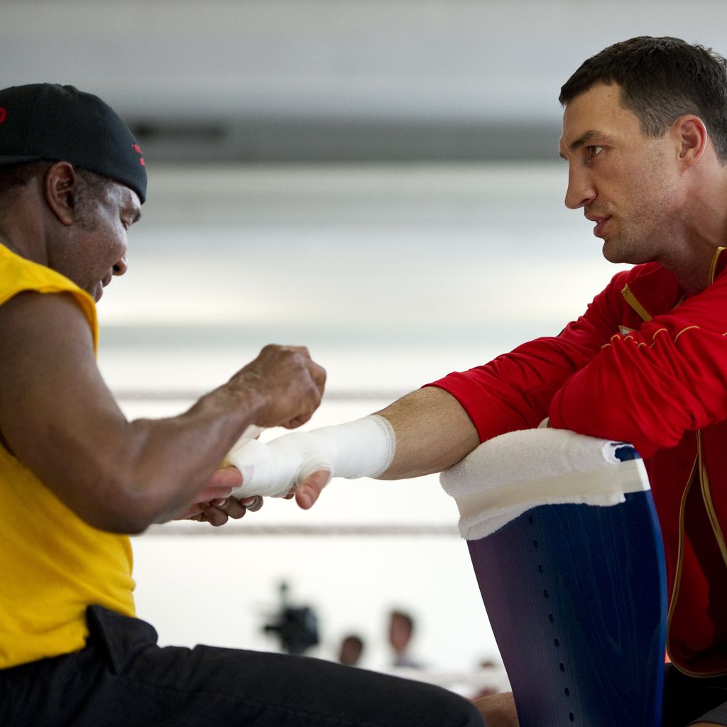 Emanuel Steward und Wladimir Klitschko vor dem Training