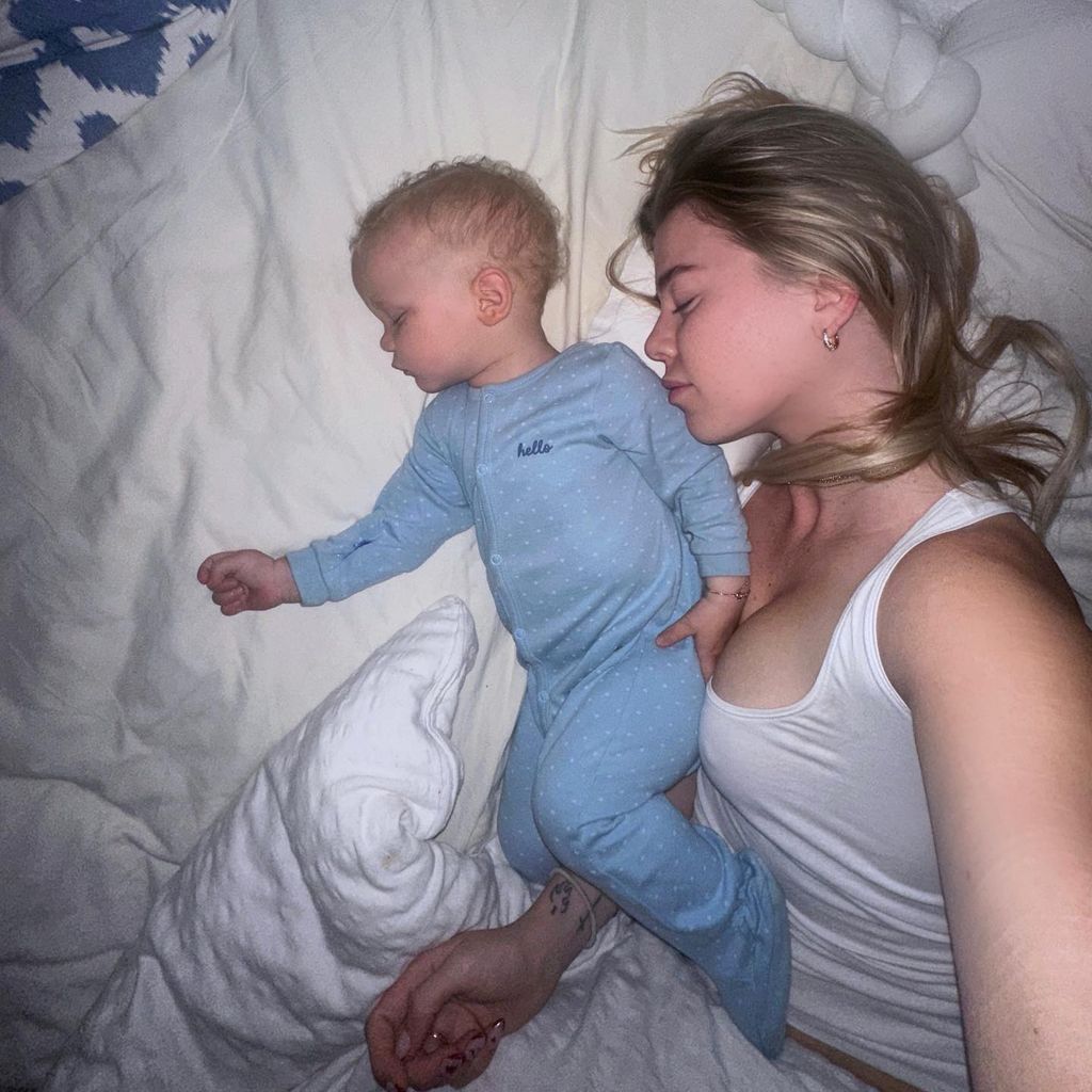 Emely Hüffer mit Sohn Ocean