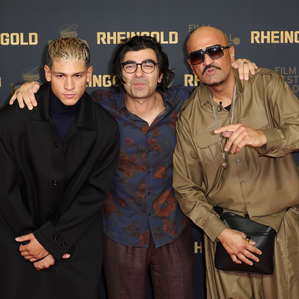 Emilio Sakraya, Regisseur Fatih Akin und Xatar auf dem Cologne Filmfesitval für "Rheingold"