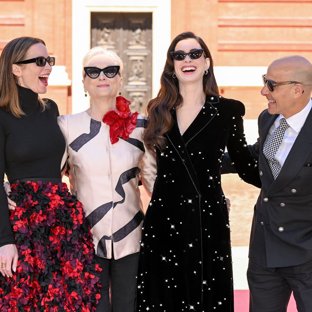Emily Blunt, Meryl Streep, Anne Hathaway und Stanley Tucci beim UK-Photocall von "Der Teufel trägt Prada 2"