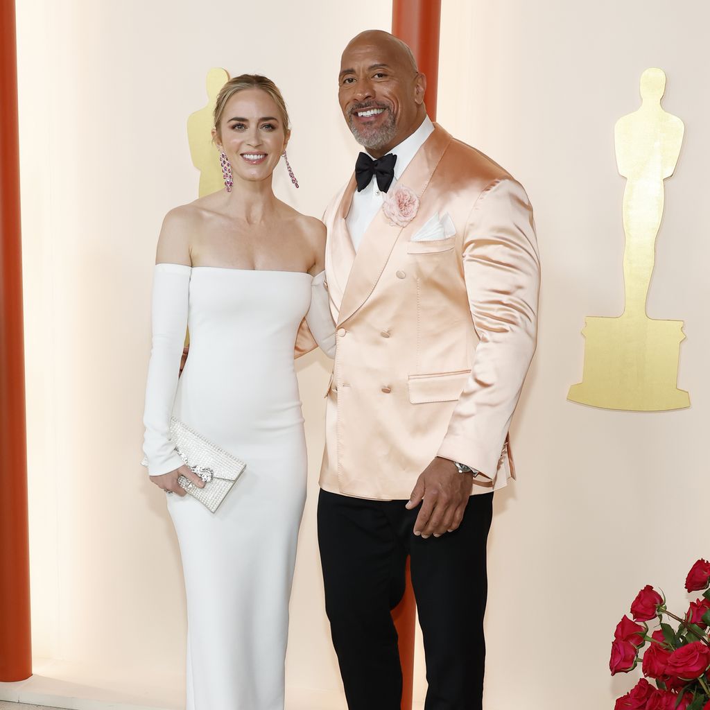Emily Blunt und Dwayne Johnson bei den Oscars im März 2023