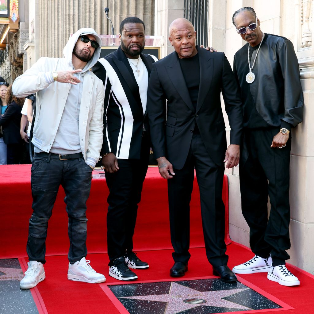 Eminem, 50 Cent, Dr. Dre und Snoop Dogg auf dem Hollywood Walk of Fame