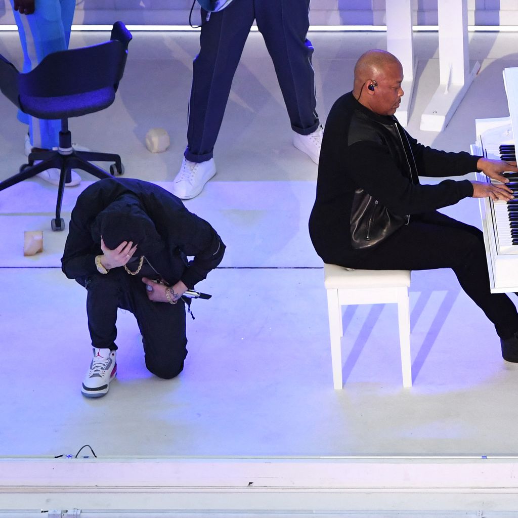 Eminem und Dr. Dre beim Super Bowl 2022