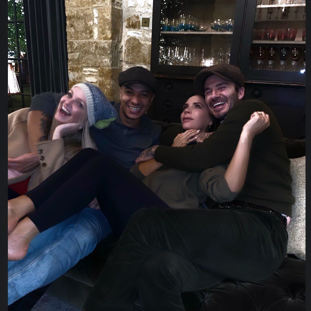 Emma Bunton und ihr Verlobter Jade Jones mit Victoria und David Beckham