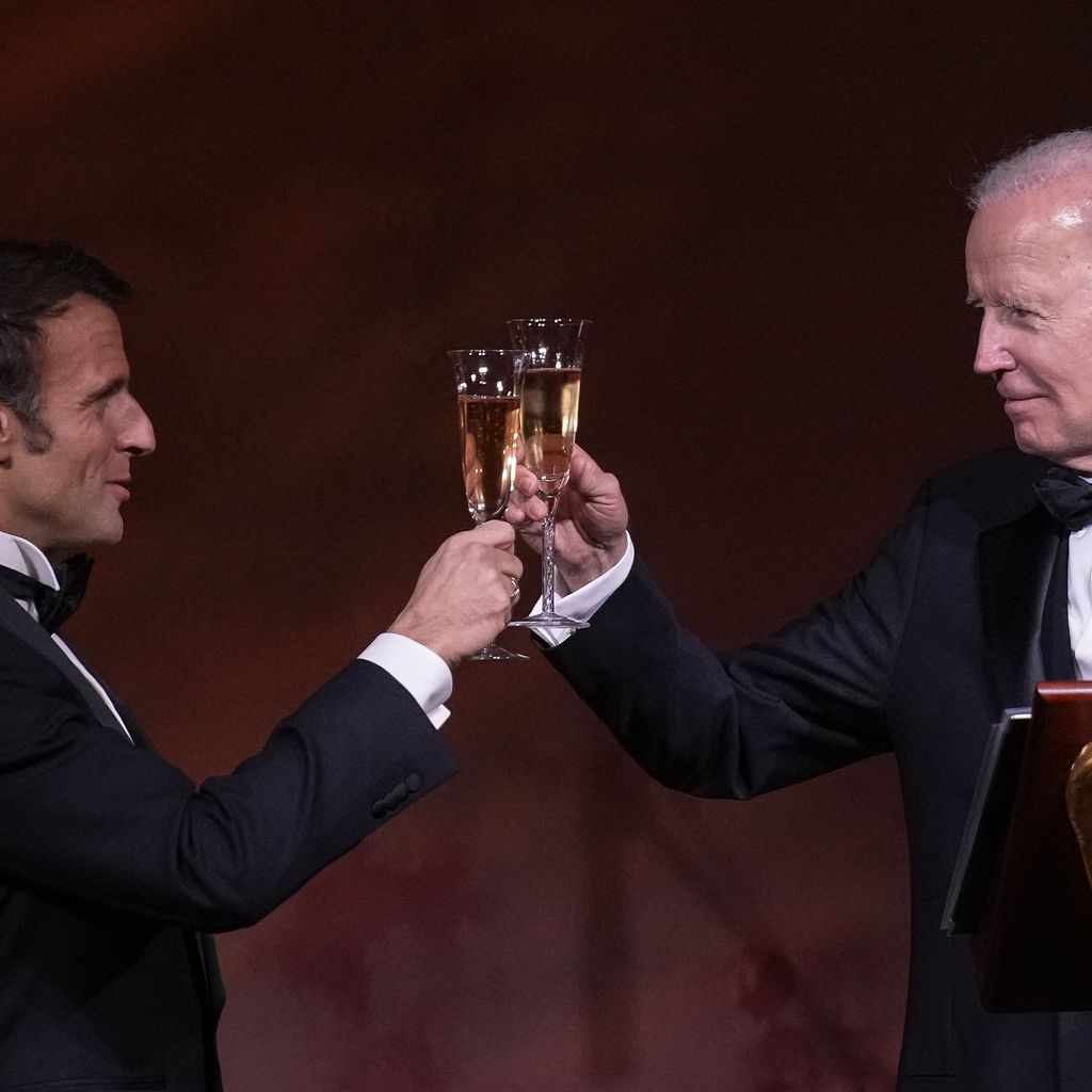 Emmanuel Macron und Joe Biden beim Staatsbankett im Weißen Haus, Dezember 2022
