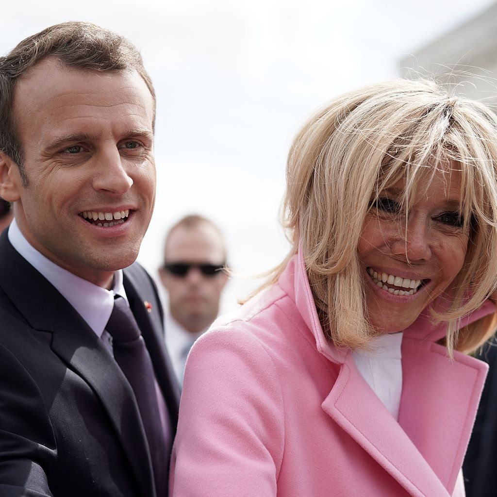 Der französische Präsident Emmanuel Macron mit seiner Ehefrau Brigitte in Washington