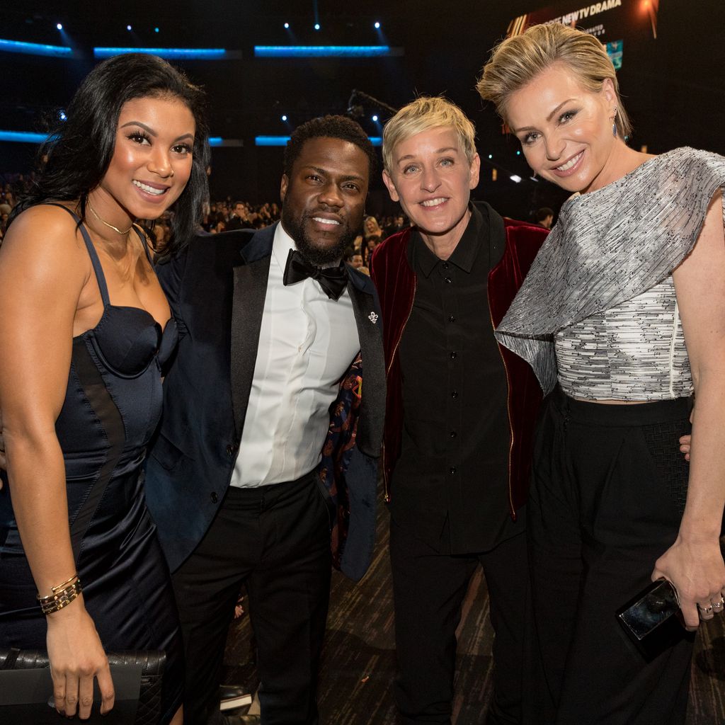 Eniko und Kevin Hart mit Ellen DeGeneres und Portia de Rossi