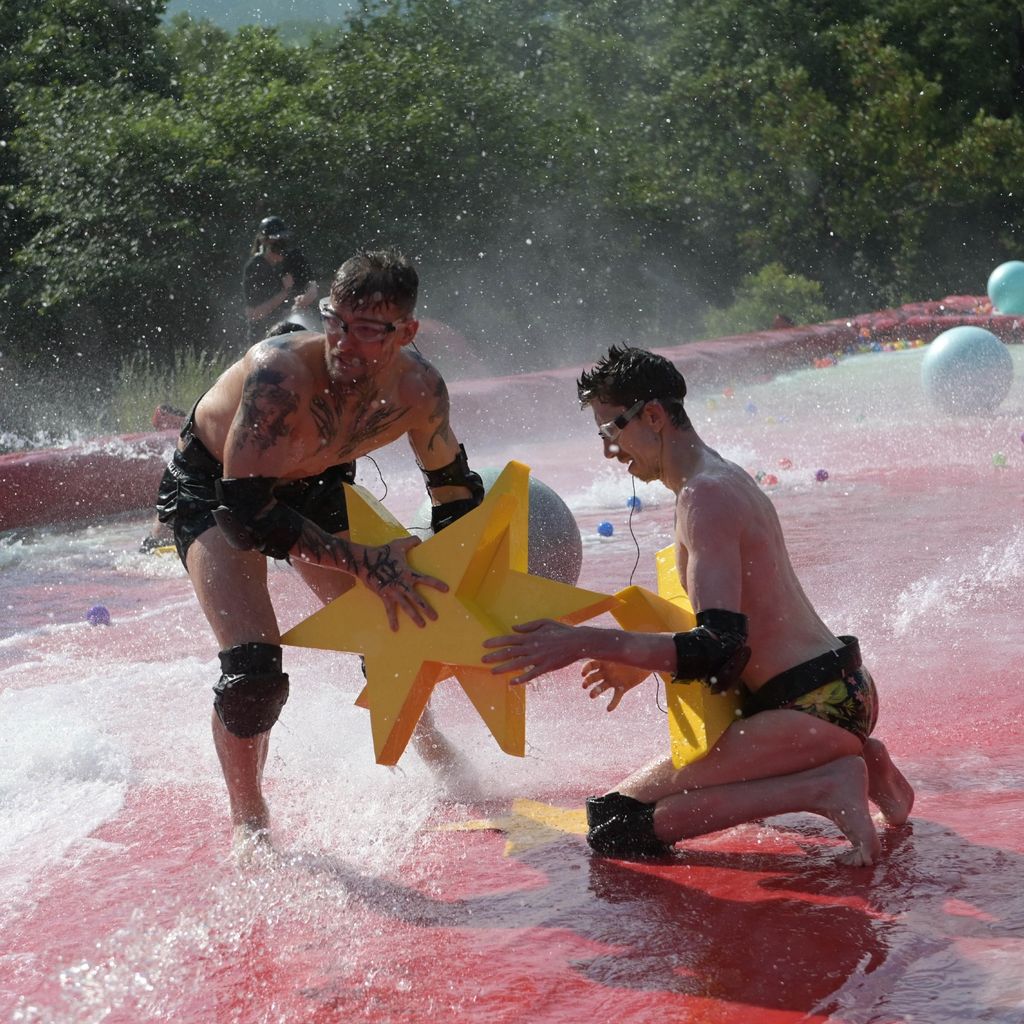 Eric Stehfest und Manuel Flickinger bei der Dschungelprüfung