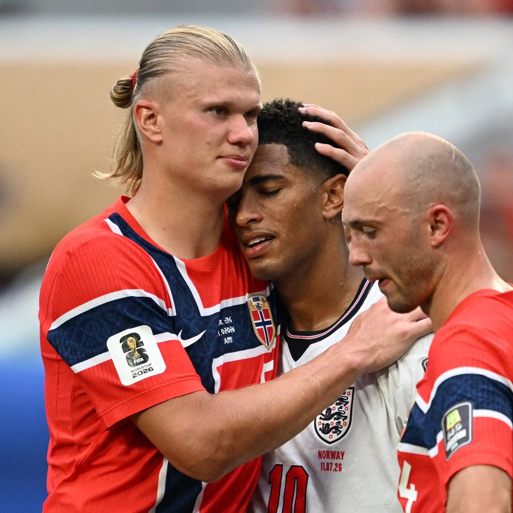 Erling Haaland gratuliert Jude Bellingham – WM 2026, Viertelfinale Norwegen gegen England, Miami