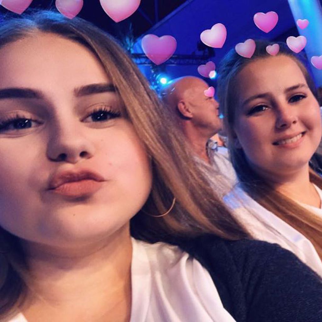 Estefania Wollny mit ihrer Schwester Sarafina und Stiefpapa Harald