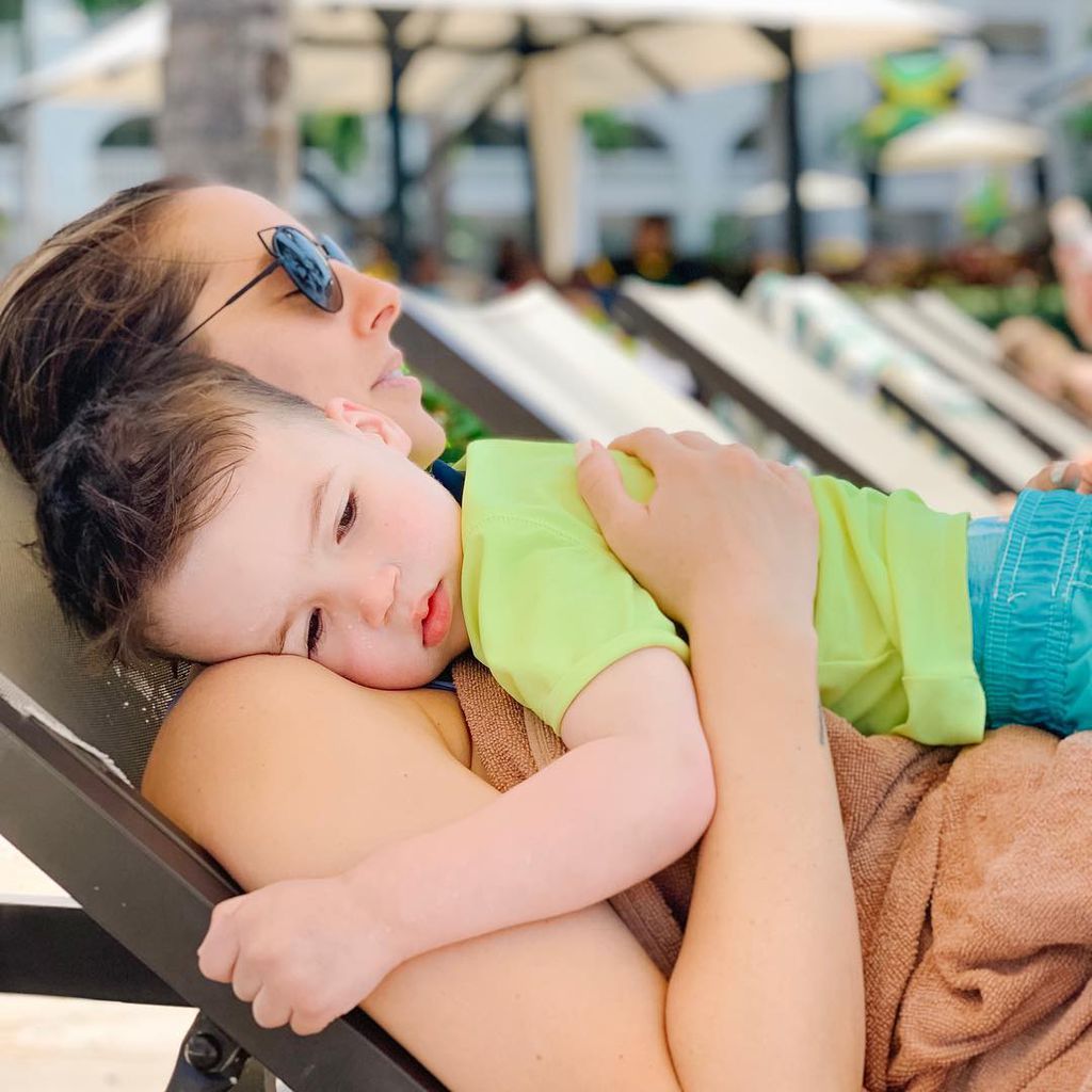 Schauspielerin Eva Amurri Martino zusammen mit Sohn Major James, März 2019